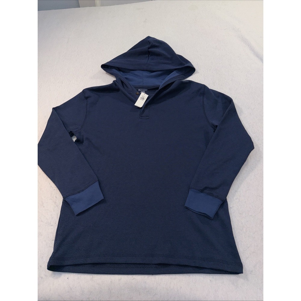 Old Navy ‎ Boys Pullover Button Henley Contrast Sweater Hoody Blue XL 14-16 NWT